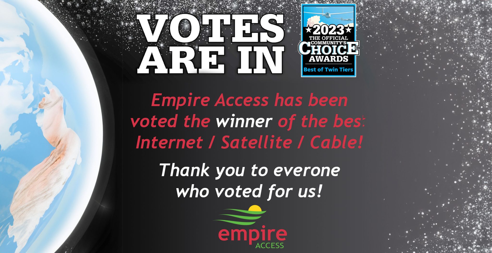 Empire Access Wins Best of the Twin Tiers for Satellite, and